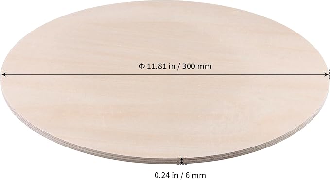 SHEUTSAN 12 PCS 11.8 Inch Wood Circles, 1/4 Inch Round Wood Sheets, Unfinished - Image 2