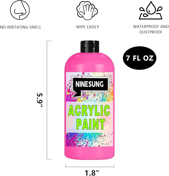 Hot Pink Acrylic Paint, 7 Fl Oz Paints - Image 2
