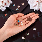 FASHEWELRY 16pcs Crystal Heart Charm Links Gold Plated Glass Heart Connector - Image 4