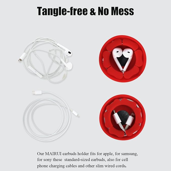 MAIRUI Wired Earbud Case Earphone Headphone Cord Organizer Earbuds Wrap Soft - Image 4