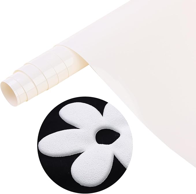 Tintnut White Puff Heat Transfer Vinyl Roll, easy cut & weed, stretch washable by Tintnut