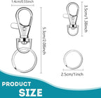 100 Pcs Keychain Hooks with Key Rings, Keychain Clip Hooks with Rings - Image 2