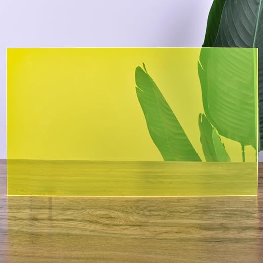 6 PCS Transparent Fluorescent Yellow Cast Acrylic Sheets 8" x 12" x 0.118" - Image 6