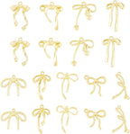 FASHEWELRY Alloy Bowknot Charms Links Golden Bow Tie Connector Charms Metal Bow - Image 7