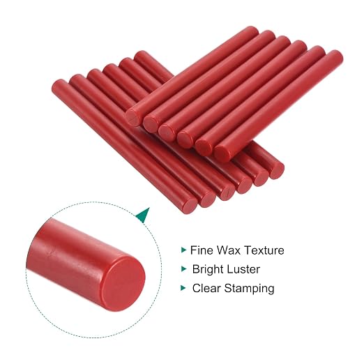 MECCANIXITY 12 Pcs Red Cylinder Sealing Wax Stick Glue Gun Wax Seal Rod Craft - Image 3