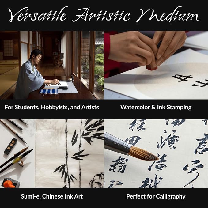 JapanBargain, Calligraphy Rice Paper 100 Sheets, Japanese Chinese Brush - Image 3