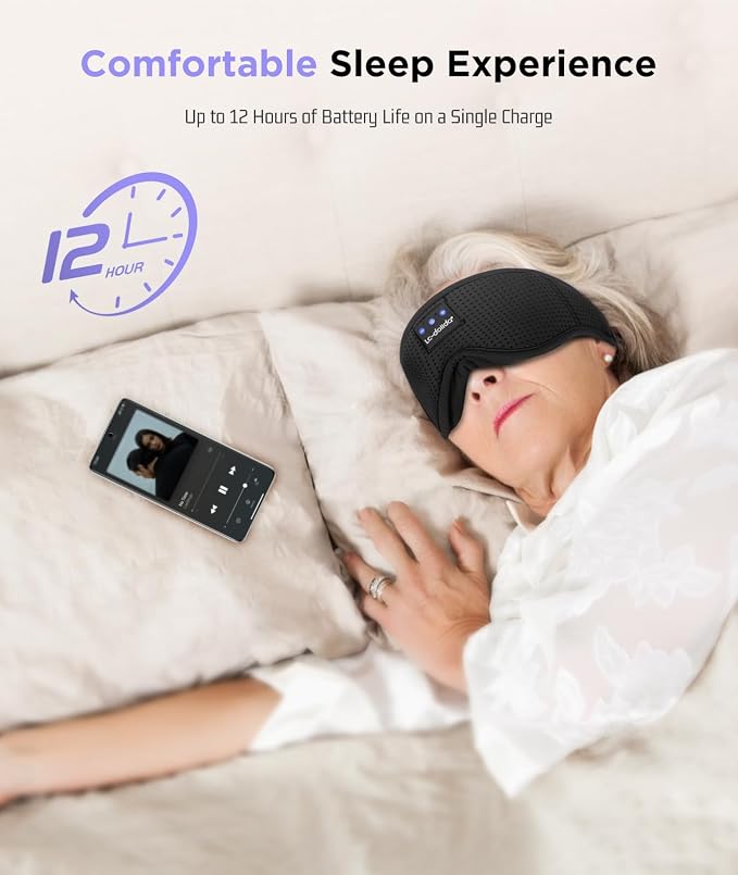 LC-dolida Sleep Mask with Bluetooth Headphones Bluetooth Sleep Mask Sleep - Image 5
