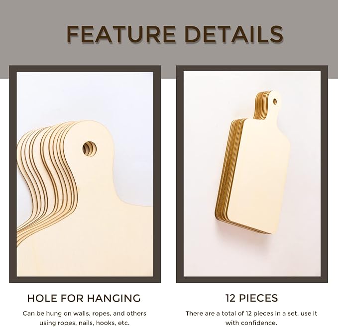 Oomcu 12 PCS Wooden Mini Cutting Board - Image 7