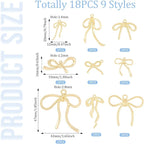 FASHEWELRY Alloy Bowknot Charms Links Golden Bow Tie Connector Charms Metal Bow - Image 3