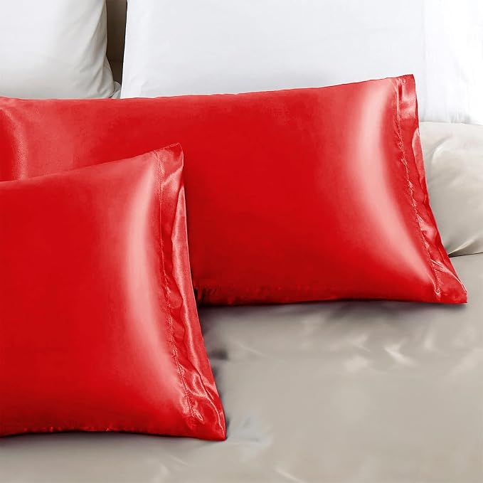 Aormenzy Satin Pillow Cases for Women Queen Size Set of 2, Fade Resistant - Image 5