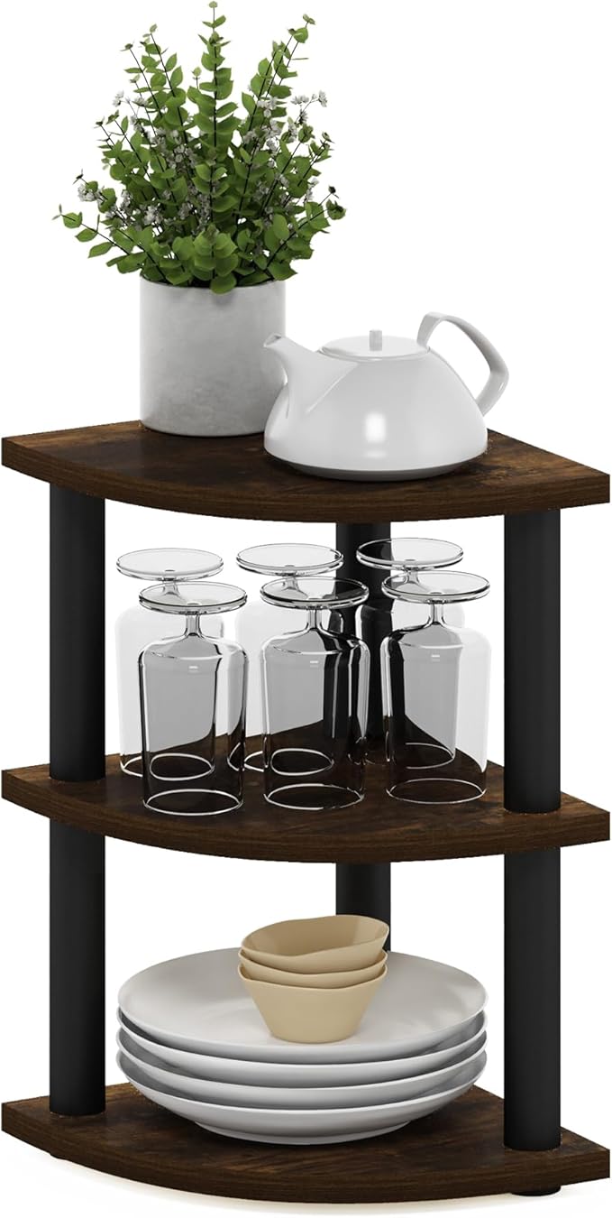 Furinno Turn-N-Tube Kitchen Countertop Organizer, 3-Tier Corner Countertop by Furinno-FitsYourSpaceFitsYourBudget