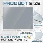 Nuanchu 2 Pcs 9 x 12 Inches Neutral Grey Tempered Glass Palette - Image 3