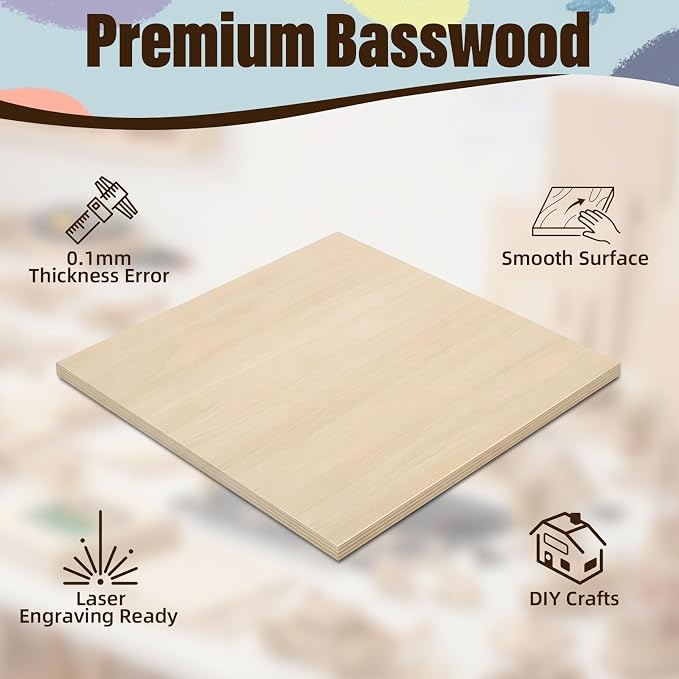 Basswood Sheets 12"x12"x1/8", 24 Pack | 3mm Basswood - Image 3