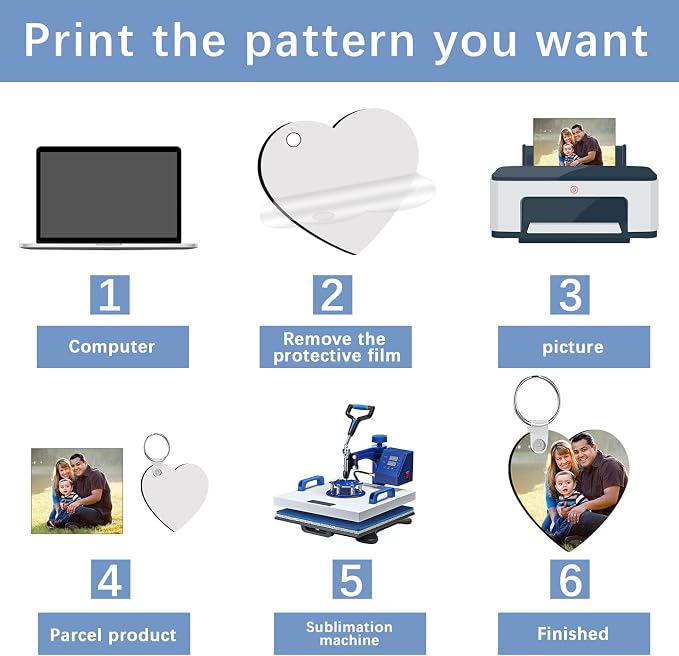 240Pcs Sublimation Keychain Blanks Double Sides 80 MDF Sublimation Keychains - Image 5