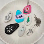 CYLHCM 12PCS Top Drilled Tiny Flat River Stones to Paint, 0.8"-1.0"Craft Rocks - Image 5