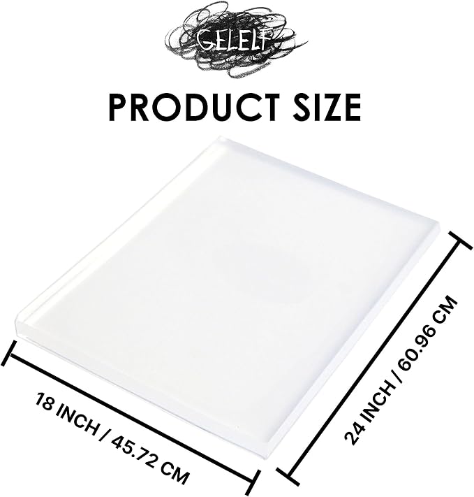 GELELF Large Size Gel Plate Upgraded Gel Printing Plate 18" x 24" - Image 2
