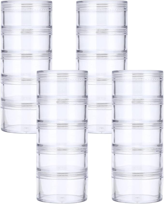 Hipiwe 4 Set Stackable Cosmetic Containers by Hipiwe
