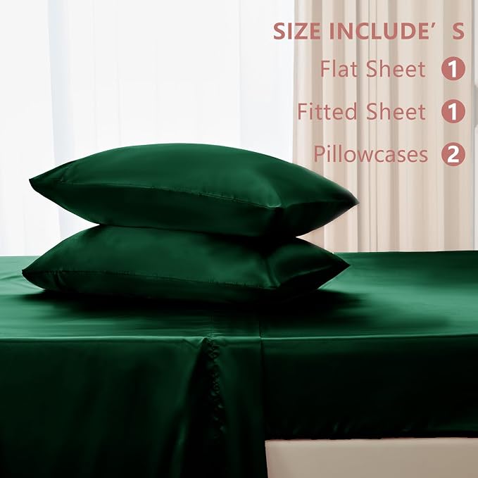 CozyLux Satin Sheets Queen Size Bed Set - Image 6