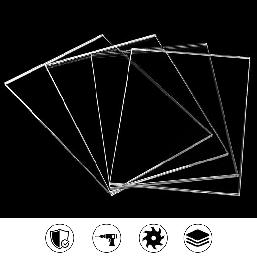 QWORK Clear Acrylic Sheets 10 Pack, Laser Cut Clean Edges, Cast Acrylic Board - Image 4