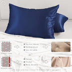 PROMEED 23 Momme Silk Pillowcases 2pcs Set, Mulberry Silk Pillow Case Set of 2 - Image 4