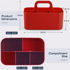 Multiuse Caddy Organizer with Handle, Portable Divided Plastic Tote Bin - Image 5
