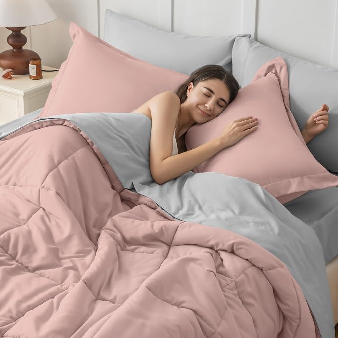 JOLLYVOGUE Queen Comforter Set, Ultra-Soft Bed in a Bag Queen Size 7 Pieces - Image 6