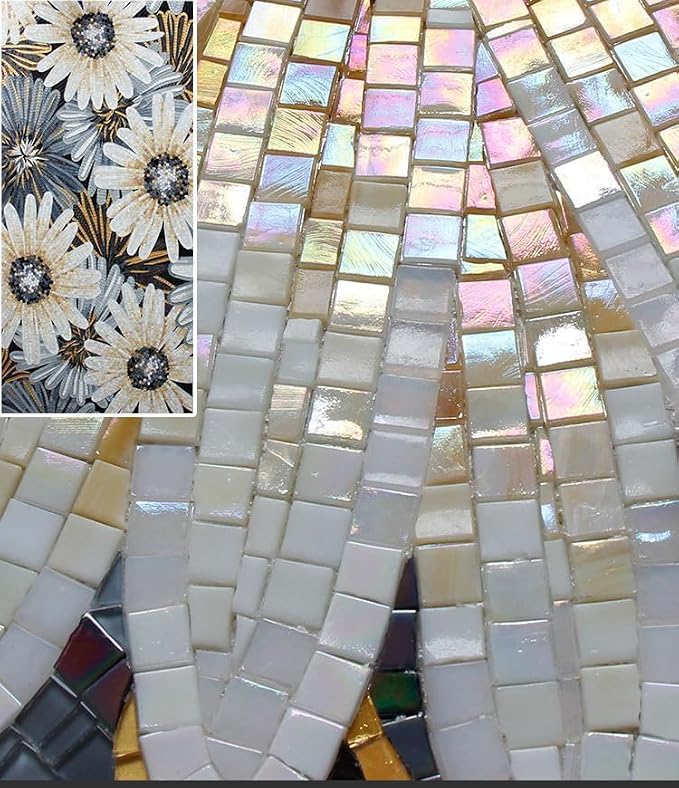 1.1 LB Ice Jade Mosaic Tiles, 0.59“ Square Glass Mosaic Pieces - Image 6