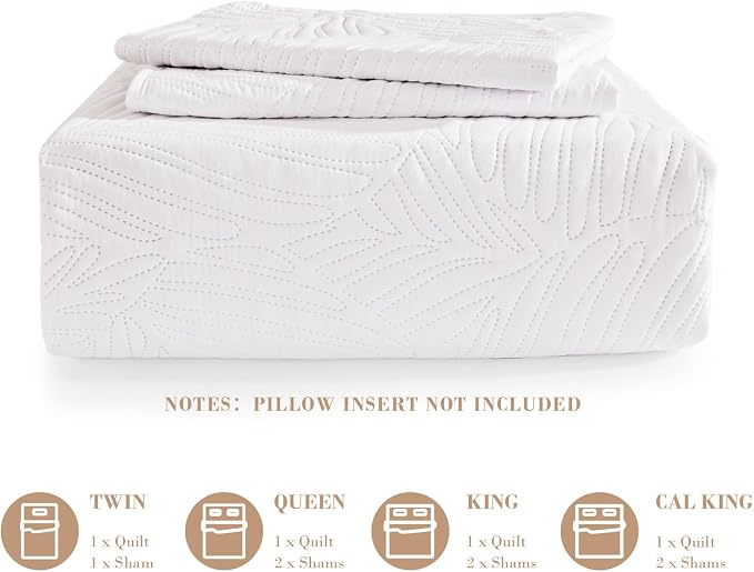Exclusivo Mezcla Twin Quilt Bedding Set, Lightweight White Quilts Twin Size - Image 6