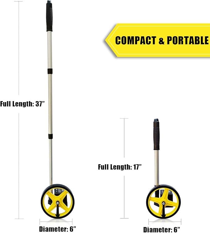 Zozen 6-Inch Measuring Wheel in Feet and Inches, Telescopic Handle, Starting - Image 3