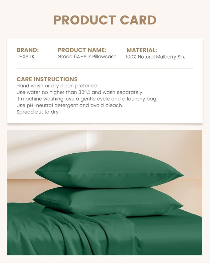 THXSILK 100% Pure Mulberry Silk Pillowcase - Image 8