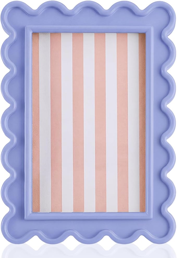 AceOrbit 4x6 Inches Light Purple Flower Wavy Scalloped Picture Frame Cute Wavy by Unknown