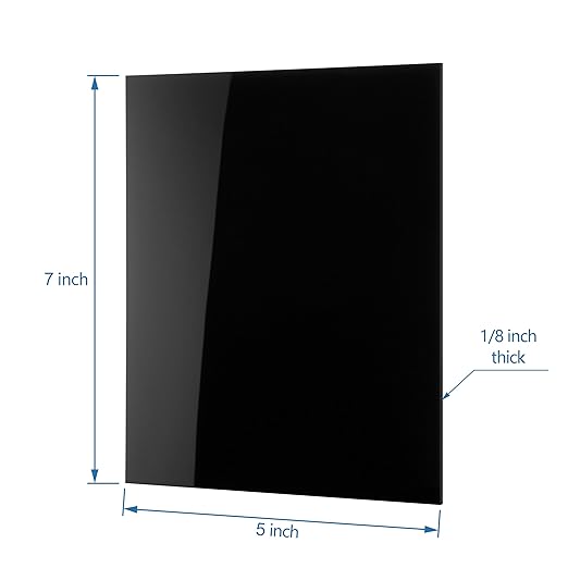 KAITELA Pack of 10 Black Cast Acrylic Sheet 5" x 7" x 1/8" Thick | Opaque; - Image 3