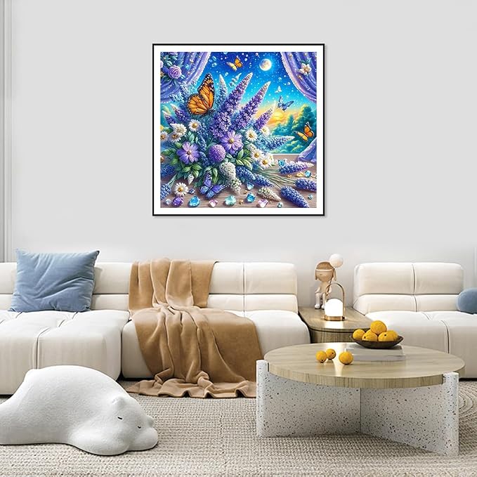 Stalente Diamond Painting Kits for Adults Lavender Flower, 5D DIY Diamond Art - Image 4