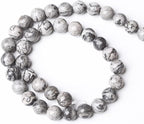 4mm 90pcs A+ Natural Map Jasper Gemstone Beads Gray Energy Stone Healing Power - Image 5