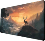 Misty Forest Desk Pad Mat Anime Mouse Pad Gaming Playmat, Large Mouse Pad Deer - Image 5