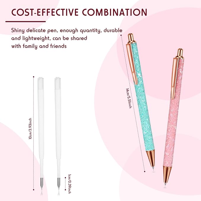 Epakh 2 Pieces Weeding Pen Vinyl Pen Pin Weeding Tool Fine Point Glitter Metal - Image 2