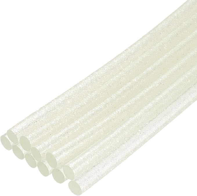 uxcell Mini Hot Glue Sticks for Glue Gun 7mm x 200mm Glitter Transparent White by uxcell