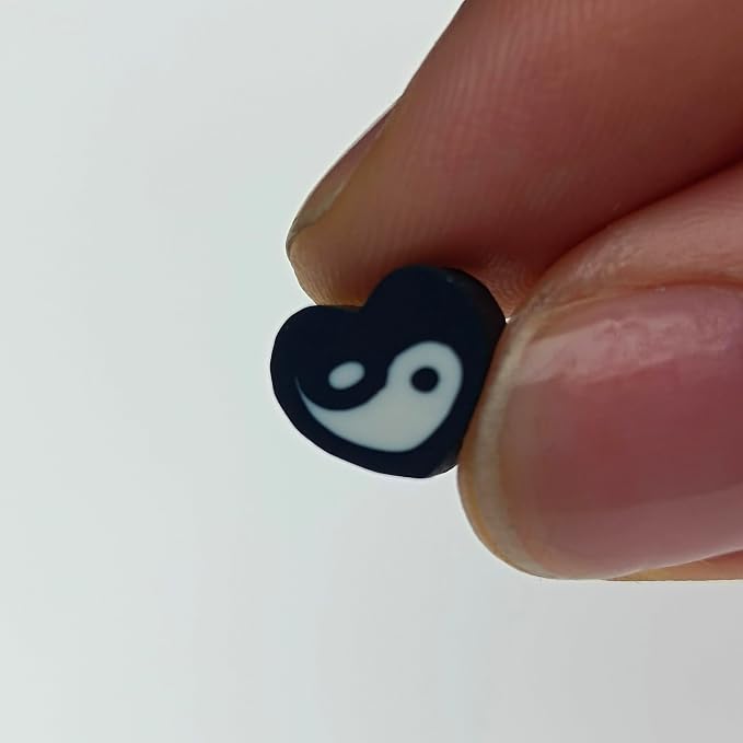 100Pcs 10MM Polymer Clay Beads, Tai Chi Heart Clay Bead Charms - Image 6