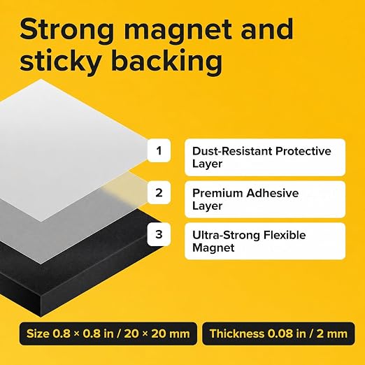 Square Flexible Magnets with Adhesive Backing Magnetic Tape Magnet Strips - Image 2