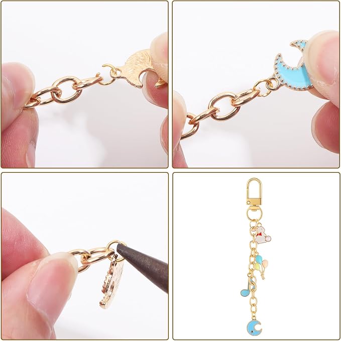 Chuyau 20pcs Gold Keychain Making Kit Swivel Snap Hook Lobster Claw Clasps - Image 4