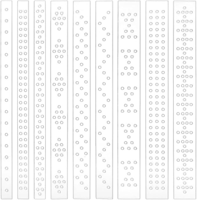 BENECREAT 9Pcs Acrylic Leather Punch Tool, 3 Widths Crystal and Rivet Spacing by BENECREAT