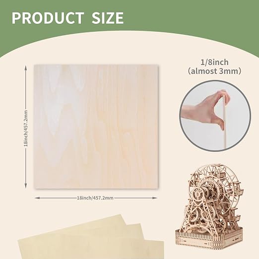 36 Pack Basswood Sheets Board 1/8 Inch Unfinished Wood, 3mm Plywood - Image 3