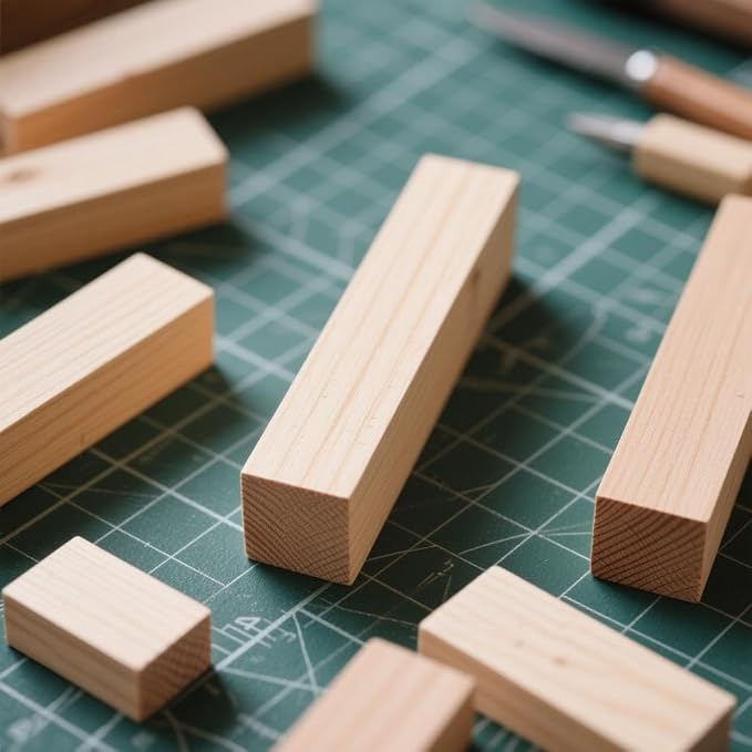 JAPCHET 12 Pieces 5 x 1-1/2 x 1-1/2 Inch Basswood Carving Blocks, Natural - Image 8