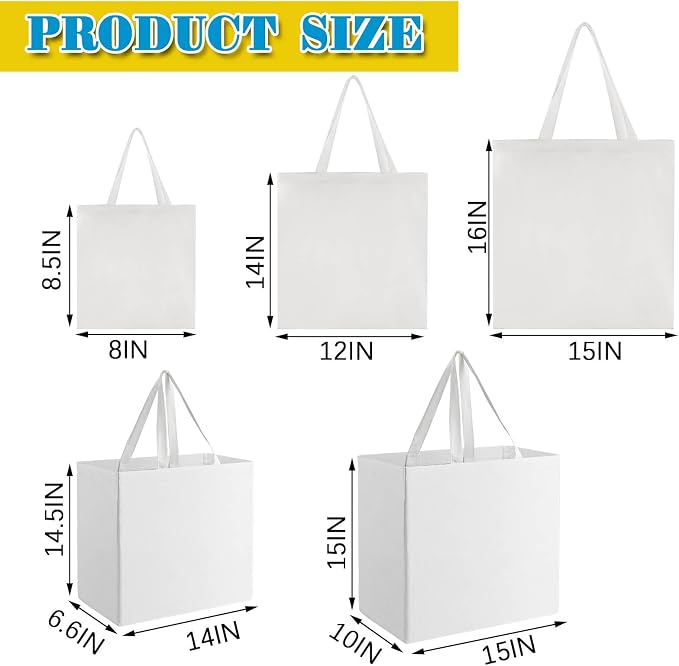 Silkfly Cotton Tote Bags Bulk for Tie Dying Bohemia Tie Dye Blank Grocery - Image 3