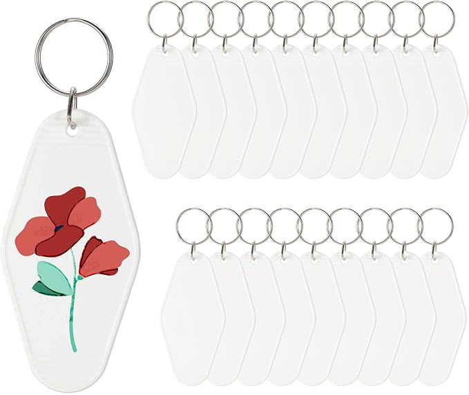 Yoption 20pcs Blank Motel Keychain Bulk by Yoption