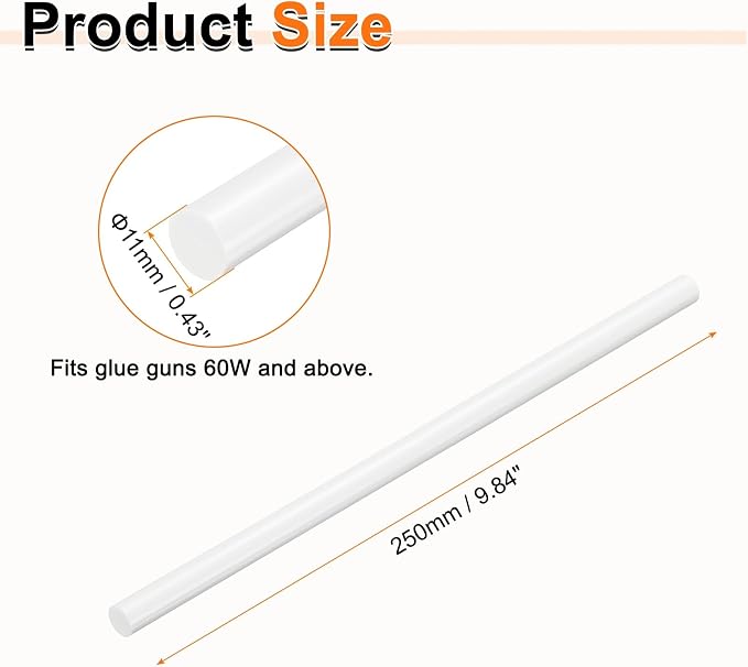 HARFINGTON 10pcs Hot Glue Sticks 0.43" Dia x 9.84" Long EVA Mini Hot Melt - Image 2