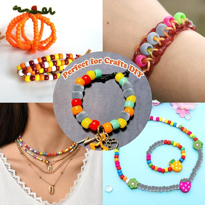 1100pcs Pony Beads, Beads for Jewelry Making, Hair Beads, Friendship Bracelet - Image 4