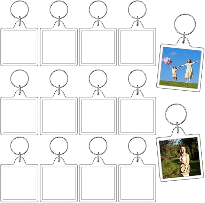 REDANHA 12pcs Acrylic Photo Frame Keychain Holder 2 x 3 In Picture Insert Blank by REDANHA