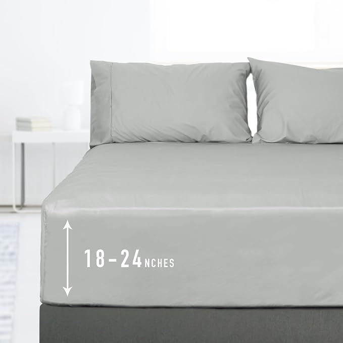 Sunflower California King Fitted Sheet, 1-Piece Extra Deep Pocket Fitted Bottom by SunflowerHometexUS