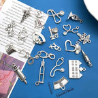 WOCRAFT 120pcs Antique Silver Medical Charms - Image 2